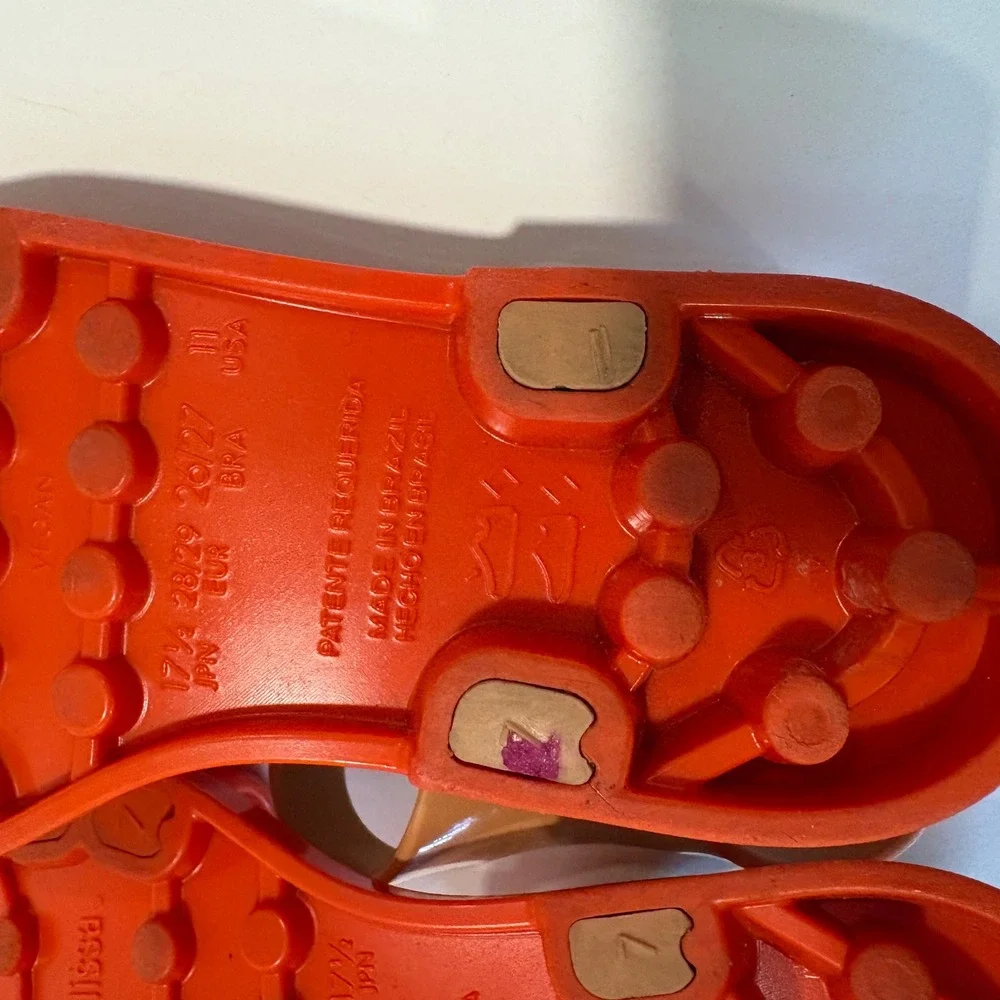 Mini Melissa Red Tan Jelly Sandals Toddler Girls Size 11 US 07GR23BR Brazil